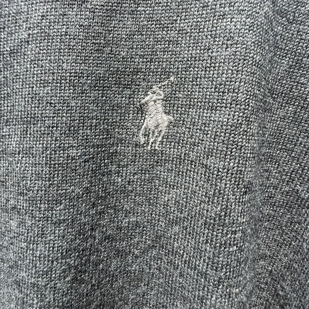 Ralph Lauren Sport Womens XL Grey 100% Merino Wool Button Front Cardigan Sweater